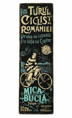 Decoratiune din lemn - Turul Ciclist al Romaniei 1934