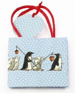 Punga pentru cadou - Emma Bridgewather Chatty Penguins, 13x13cm