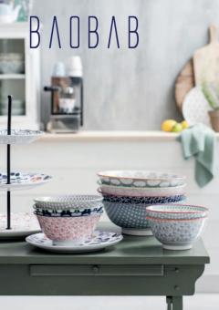 Set 2 cani cu farfurii - Baobab Line&Flower