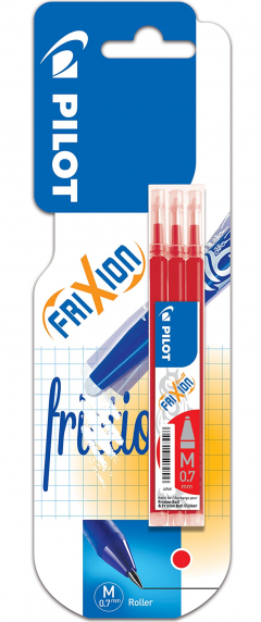 Set 3 rezerve roller - Frixion, 0.7mm - Rosu