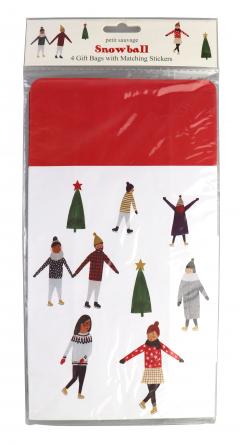 Set 4 pungi cadou cu abtibilduri - Snowball