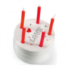 Recipient din portelan cu 6 lumanarele - Love