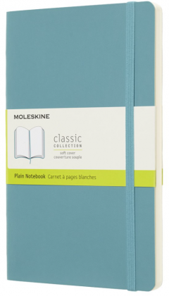 Carnet - Moleskine Classic - Large, Soft Cover, Plain - Blue Reef