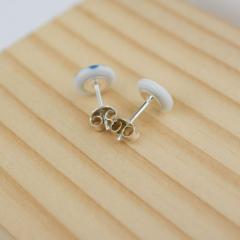 Cercei butoni din portelan - Rotunjori Mici (EAR-3039)