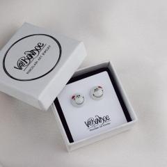 Cercei butoni din portelan - Smile (EAR-3027)