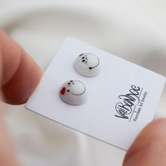 Cercei butoni din portelan - Smile (EAR-3027)