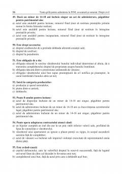 Teste-grila pentru admiterea la INM, avocatura si notariat 2021