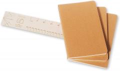 Set 3 caiete - Moleskine Cahier - Large, Plain - Kraft Brown