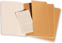 Set 3 caiete - Moleskine Cahier - Large, Plain - Kraft Brown