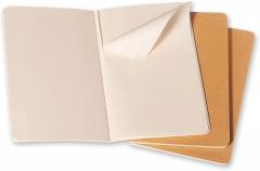 Set 3 caiete - Moleskine Cahier - Large, Plain - Kraft Brown