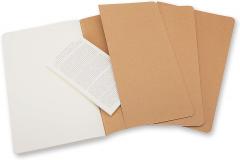 Set 3 caiete - Moleskine Cahier - Large, Plain - Kraft Brown