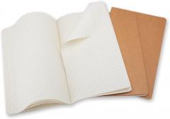 Set 3 caiete - Moleskine Cahier - Large, Squared - Kraft Brown