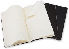 Set 3 caiete - Moleskine Cahier - Large, Squared - Black