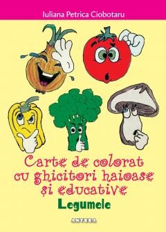 Carte de colorat cu ghicitori haioase si educative – Legumele