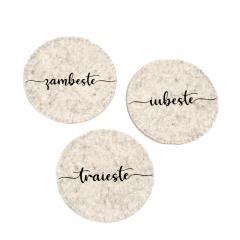 Set suporturi de pahare cu mesaj - Handmade - Gri