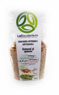 Crackers - Integrali cu usturoi si spanac