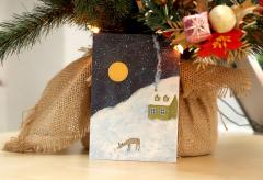 Felicitare - Piesaj de iarna - Caprioara