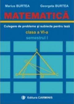 Matematica. Culegere de probleme si subiecte pentru teze -Clasa a VI-a