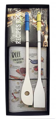 Set cadou cu caiet de retete si ustensile de bucatarie - Cook Stone