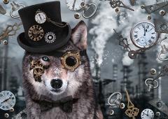 Puzzle 1000 de piese - Markus Binz - Steampunk Wolf