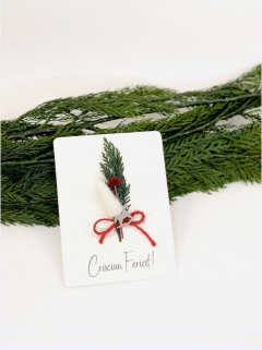 Felicitare de Craciun - Conifere Prezervate si Accesorii