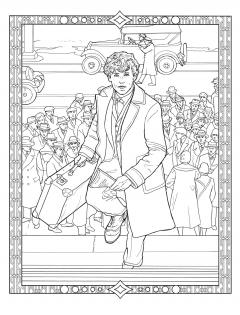 Carte postala de colorat - Fantastic Beasts and Where to Find Them - mai multe modele