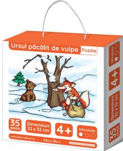 Ursul pacalit de vulpe - puzzle educational 35 piese