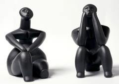 Grup statuar - Ganditorul si Femeie sezand