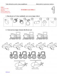 Teste distractive pentru clasa pregatitoare