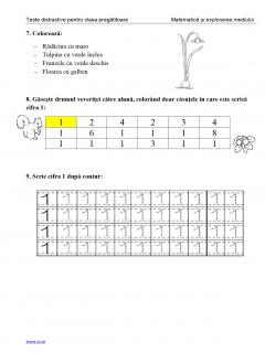 Teste distractive pentru clasa pregatitoare