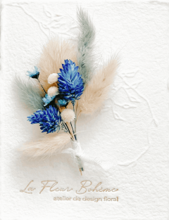 Brosa din flori uscate si conservate - Dark Blue