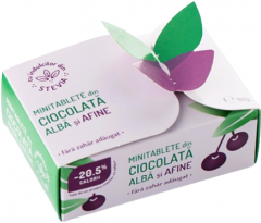 Ciocolata alba - Afine, fara zahar (minitablete)