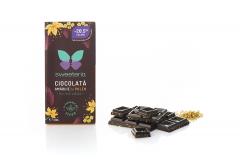 Ciocolata neagra amaruie cu polen, fara zahar