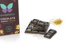 Ciocolata neagra amaruie cu polen, fara zahar