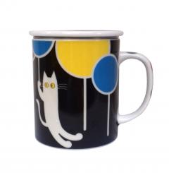 Cana din portelan - Balloon Cat Black