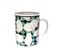 Cana cu capac - Dot Cat - White Cat Green