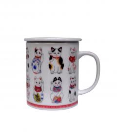 Cana din portelan - Colored Lucky Cat