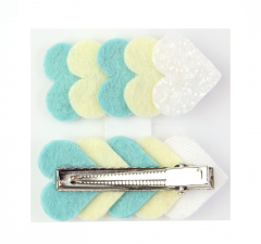 Set 2 clame - Handmade - Inimi - Menta-Vanilie