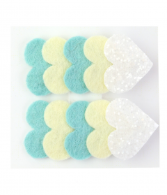 Set 2 clame - Handmade - Inimi - Menta-Vanilie