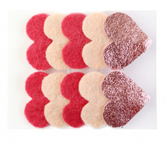 Set 2 clame - Handmade - Inimi - Roz-Pudra