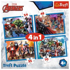Puzzle 4 in 1 -  Avengers - Razbunatorii curajosi
