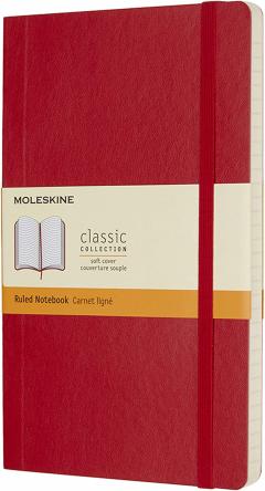 Carnet - Moleskine Classic - Large, Soft Cover, Ruled - Scarlet Red