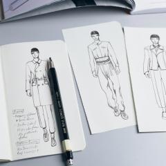 Set 3 carnete pentru schite Fashionary Mini - Mens