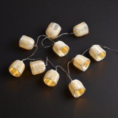 Ghirlanda de 10 lampi din plastic impletit