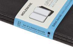 Set 3 caiete - Moleskine Cahier - Pocket, Dotted - Black