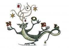 Carte postala cu dragon - Noel Holiday