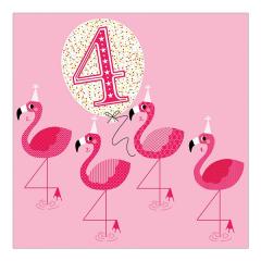 Felicitare - 4 Flamingos Pink