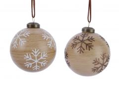 Glob decorativ - Snowflake Wood Effect - doua modele