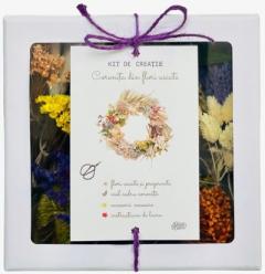 Kit de creatie coronita din flori uscate si prezervate