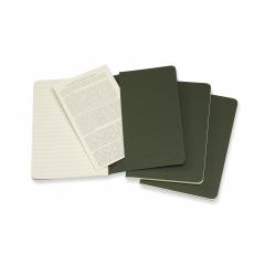 Set 3 caiete - Moleskine Cahier - Pocket, Ruled - Myrtle Green